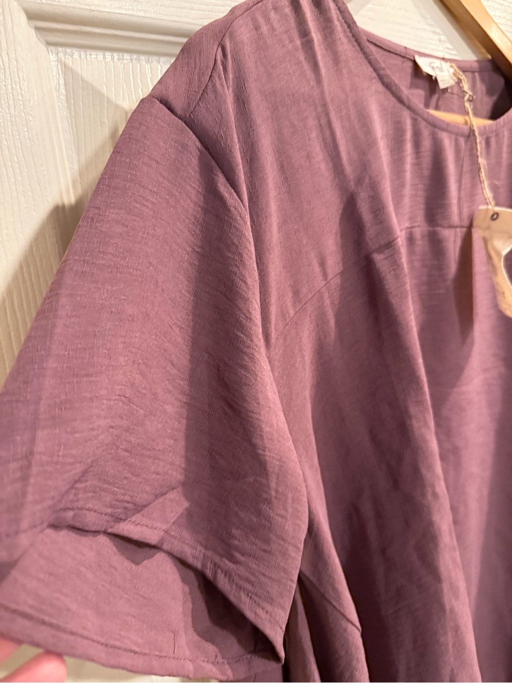 easel Mauve Short-Sleeve Swing Tunic - Picture 3 of 7